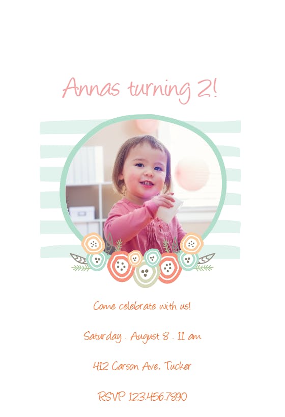 Cute as a button - birthday invitation