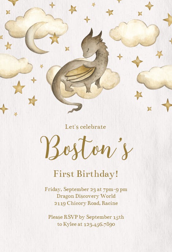 Dragon fliers - birthday invitation
