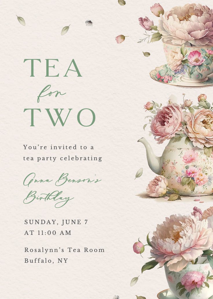 Prim and proper - birthday invitation