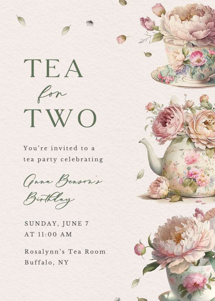 Prim and proper - birthday invitation