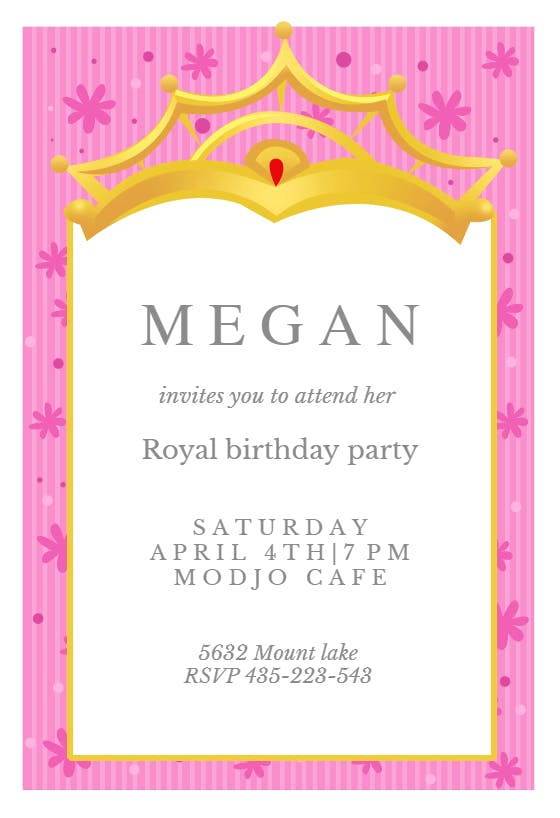 A little princess -  invitación de cumpleaños