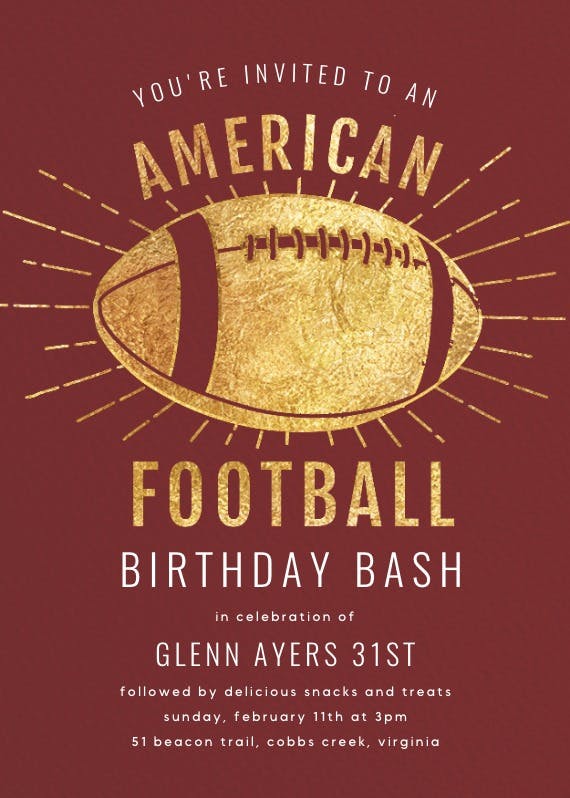 An american classic -  invitación de cumpleaños