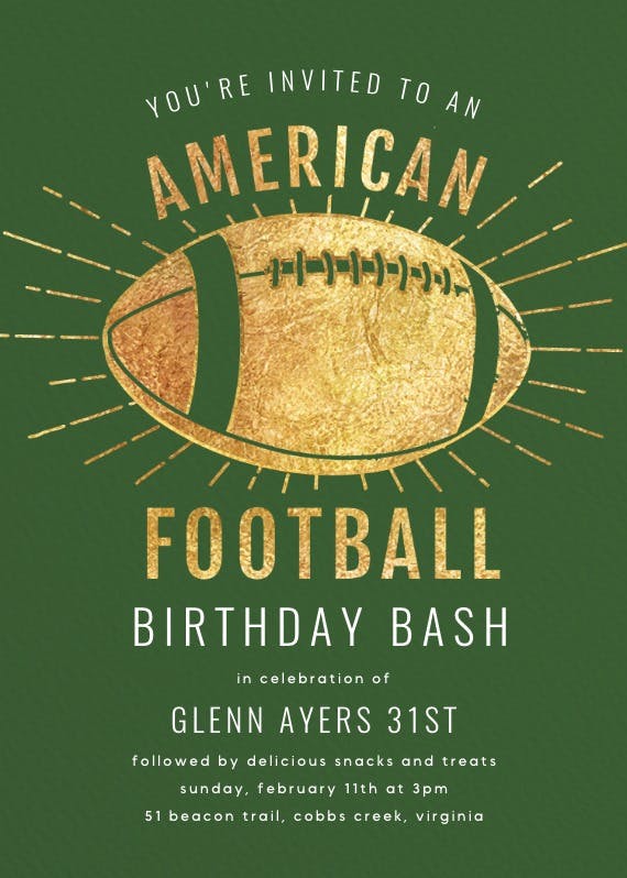 An american classic - birthday invitation