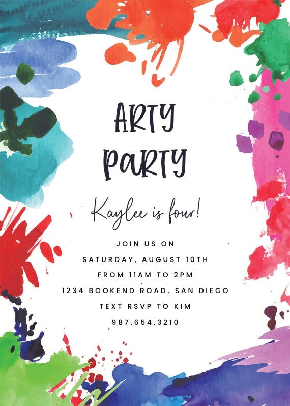 Art party -  invitación destacada