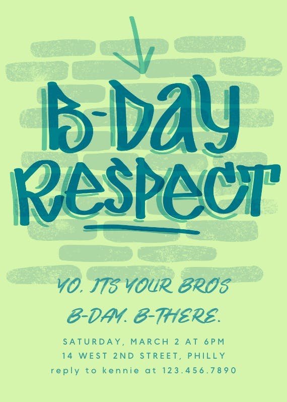 B-day respect -  invitación de cumpleaños