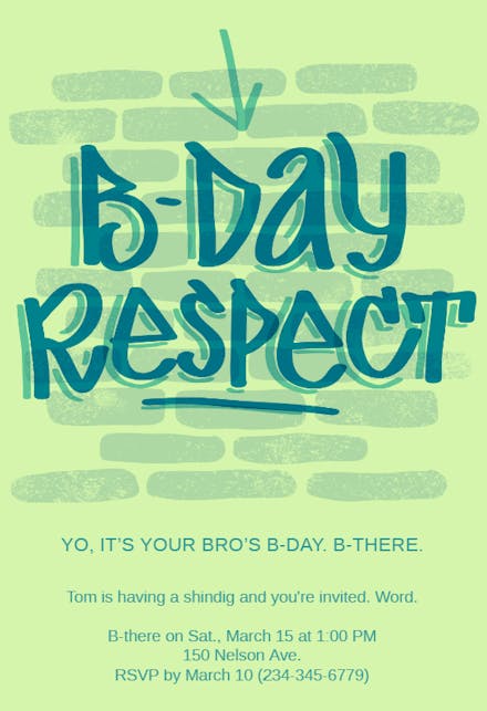 B-Day Respect - Invitación de Cumpleaños