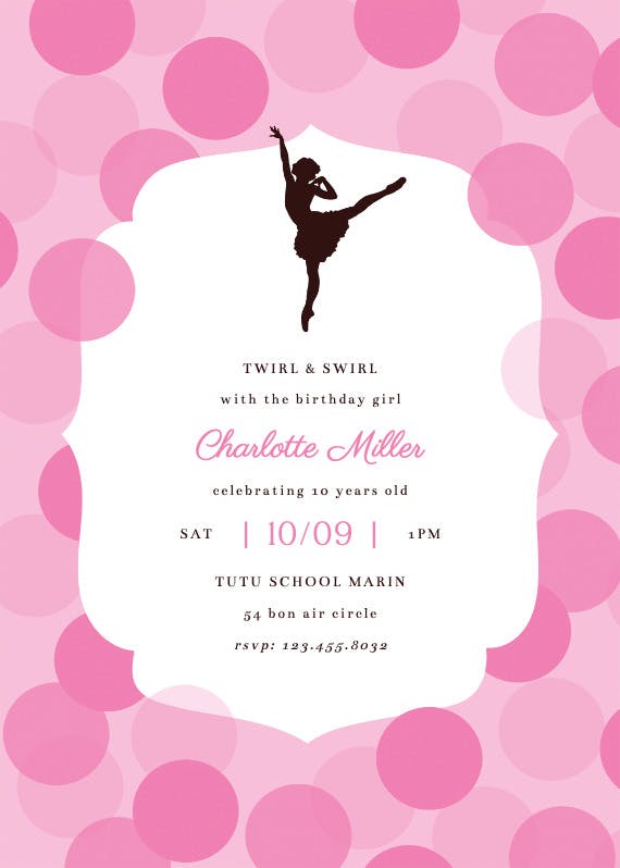 Ballerina dance - party invitation