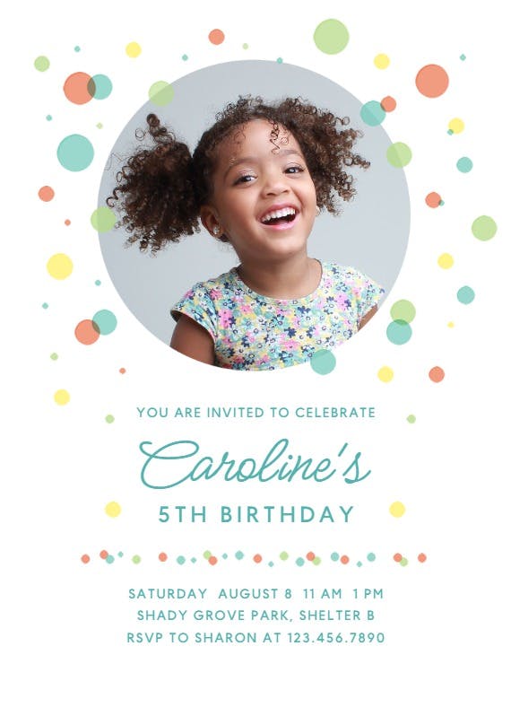 Balloon drop -  invitación de fiesta de cumpleaños con foto