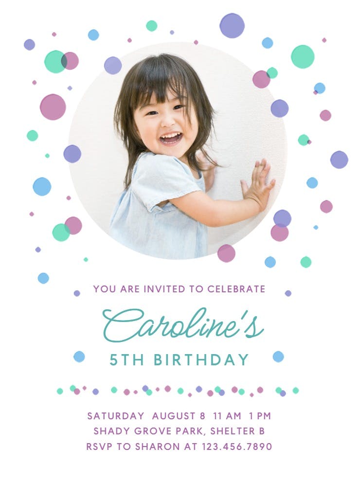 Balloon drop - birthday invitation