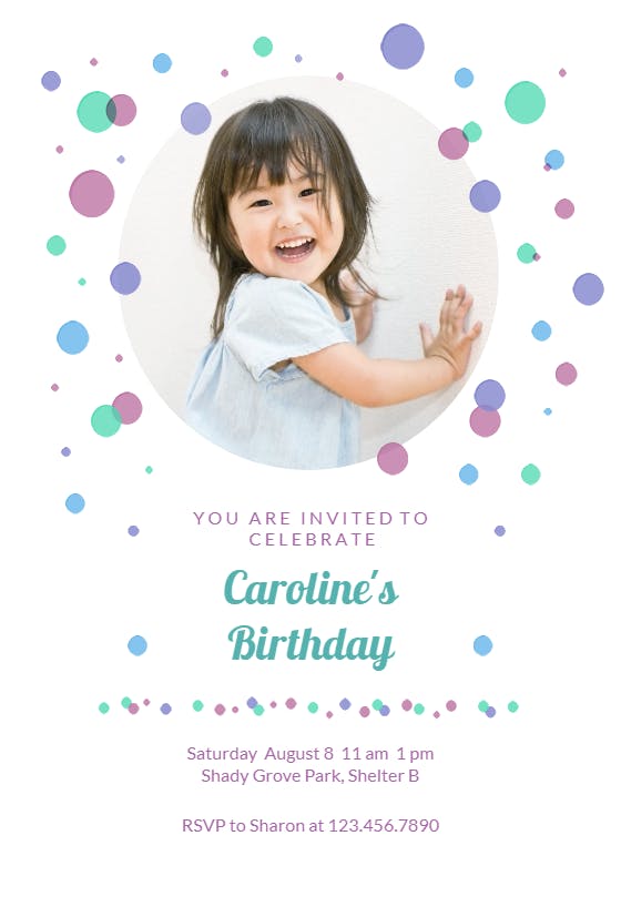 Balloon drop -  invitación de fiesta de cumpleaños con foto
