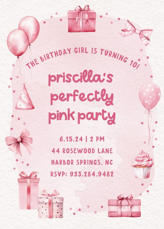 Blushing watercolor - party invitation