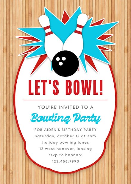 Bowling party - sports & games invitation