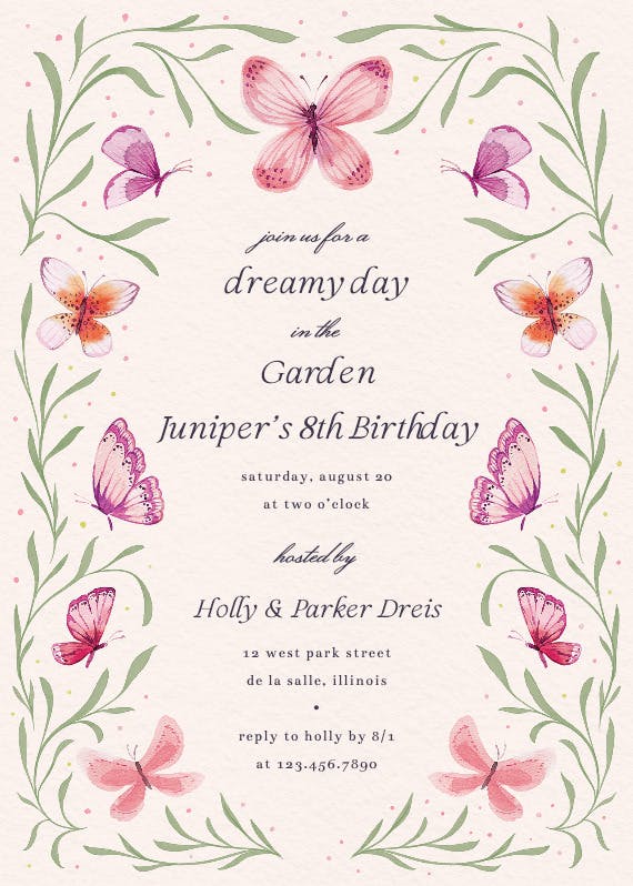 Butterfly garden - invitation