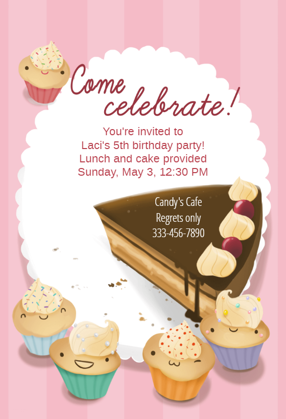 Cupcake Smile - Birthday Invitation Template (free) 