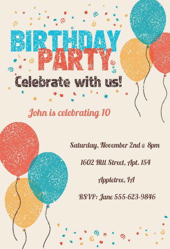 Celebrate with us -  invitación de cumpleaños