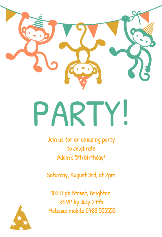 Childrens Party - Birthday Invitation Template (Free) | Greetings Island