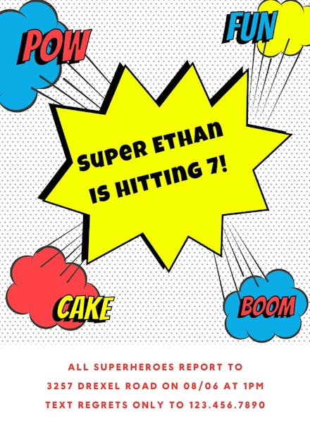 Comic dots - birthday invitation