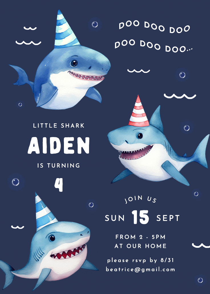 Cutest shark - invitation