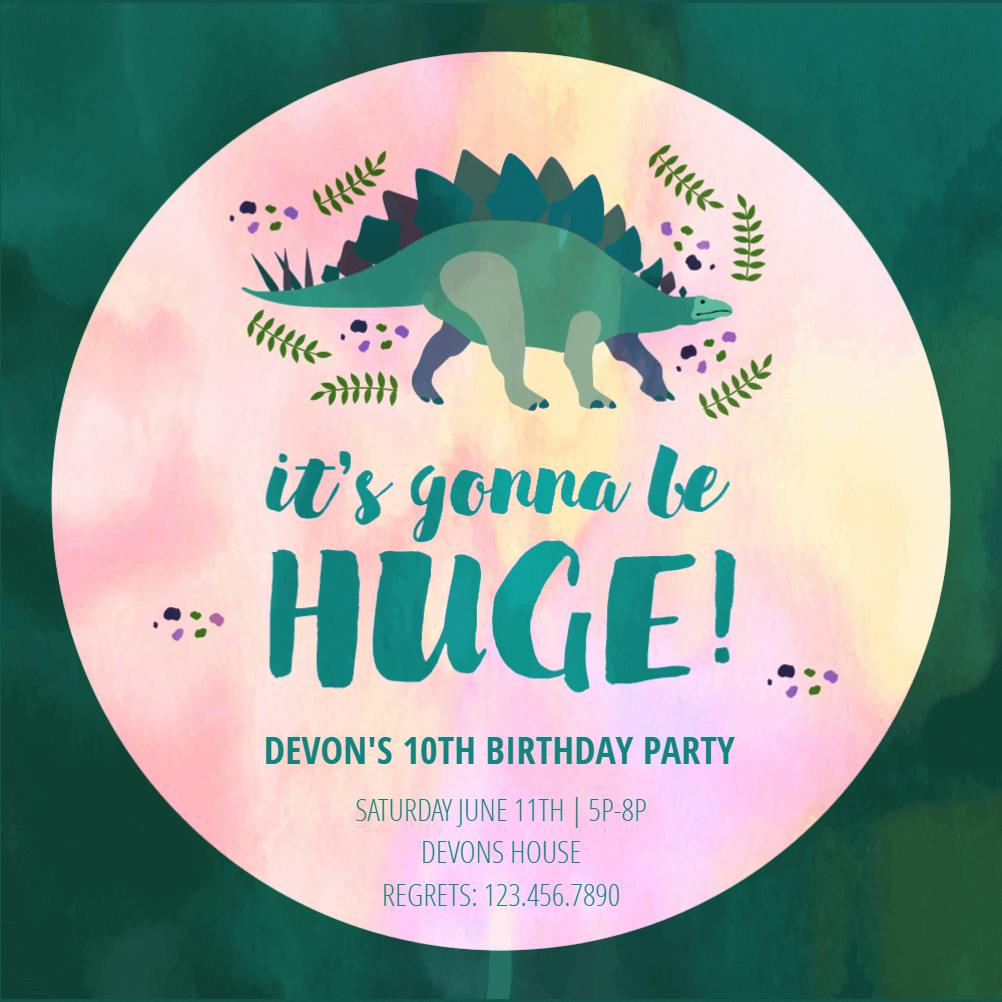 Dinosaur day -  invitación para fiesta