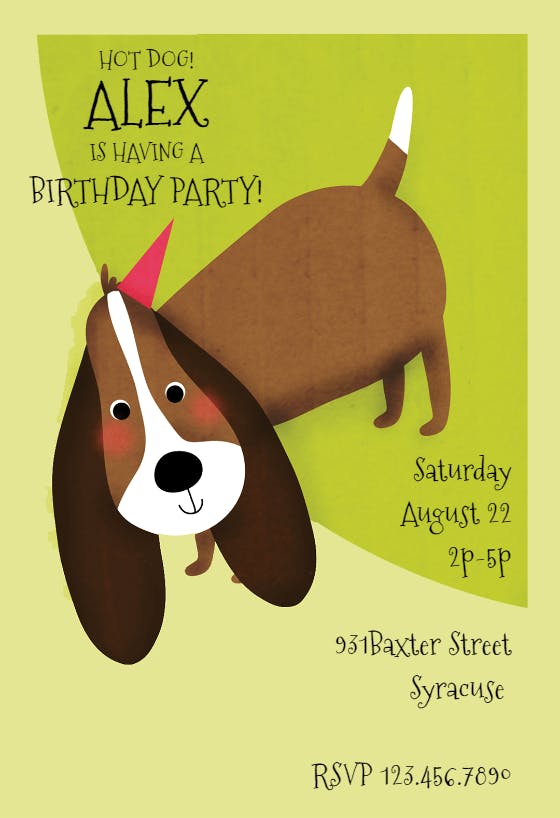 Doggone happy -  invitación de cumpleaños