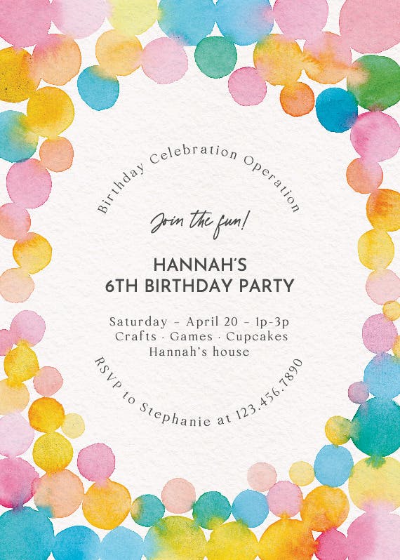 Dot-to-dot - birthday invitation