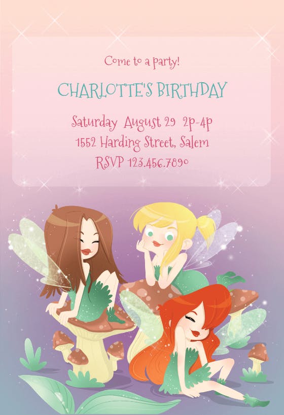 Fairies - birthday invitation