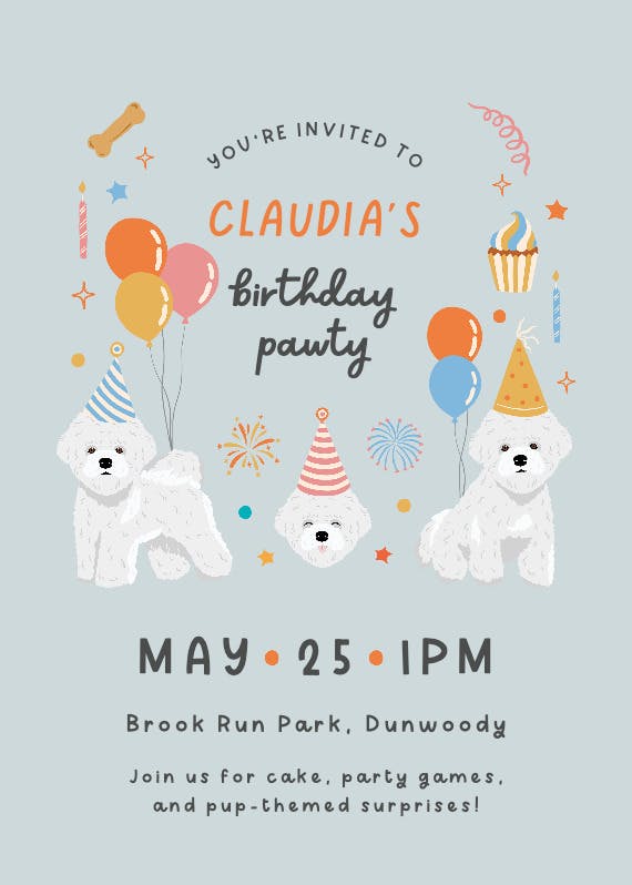 Fluffy fun -  invitación de cumpleaños