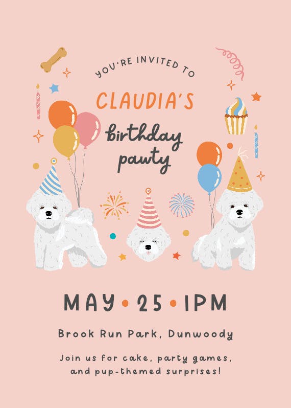 Fluffy fun - birthday invitation