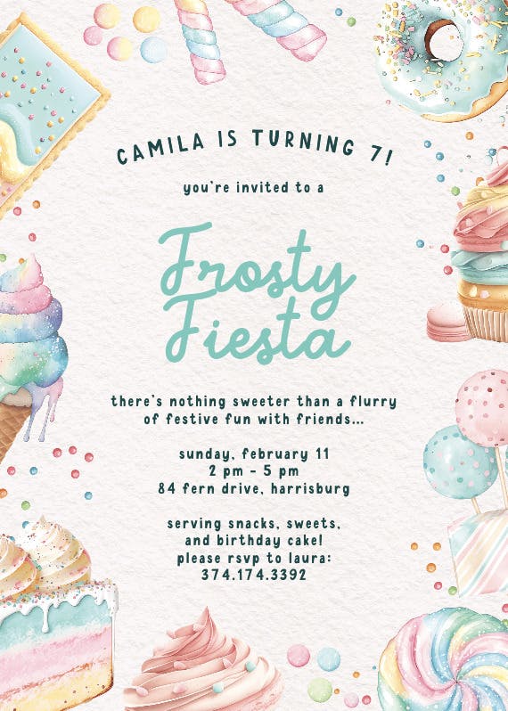 Frosty fiesta - birthday invitation