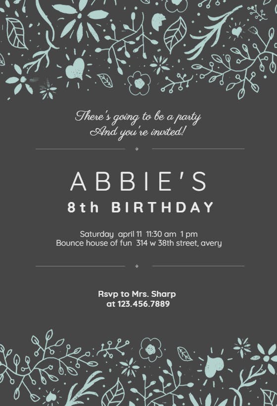 Fun floral - birthday invitation