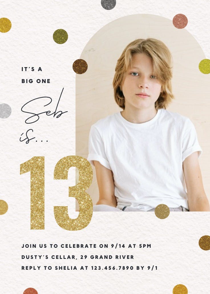 Glitter age - invitación de cumpleaños