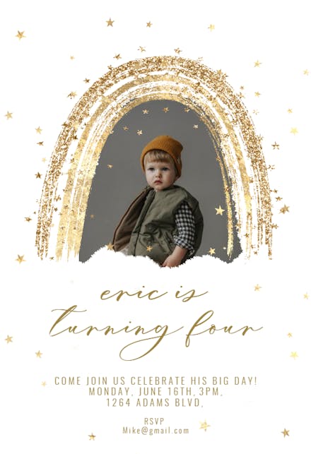 Gold Rainbow - Invitation Template