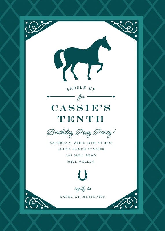 Horse happy - birthday invitation