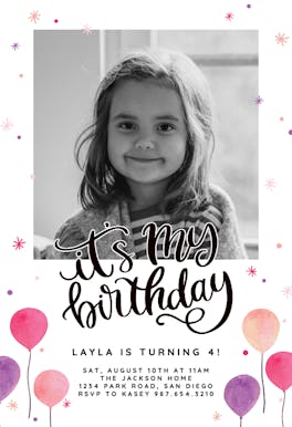 Birthday Invitation Card With Name And Photo 3