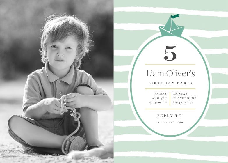 Little sailor - birthday invitation