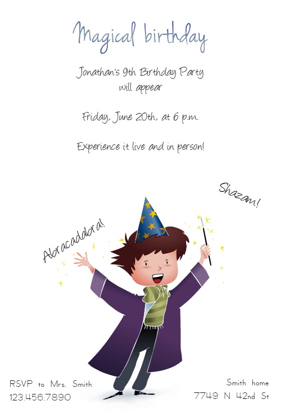 Magical birthday - birthday invitation