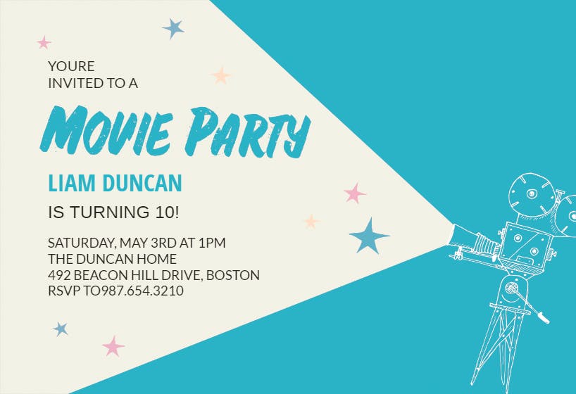 Movie party - printable party invitation