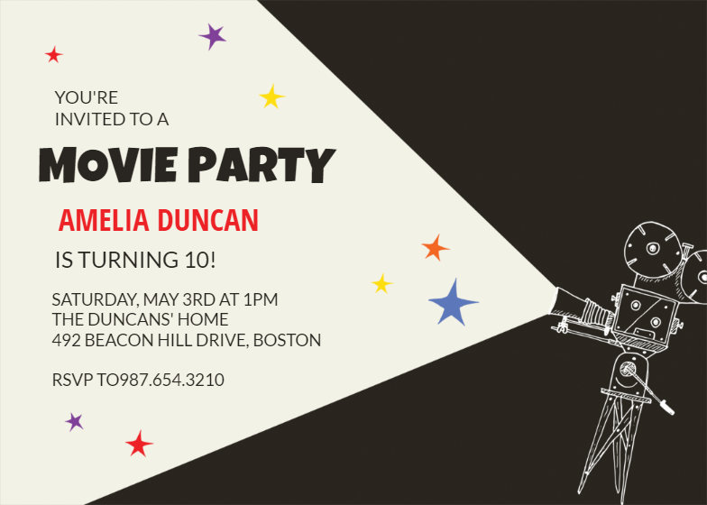 movie night invitation template