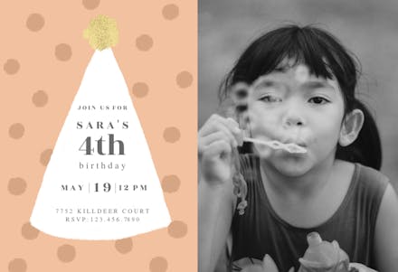 Party Hat - Birthday Invitation