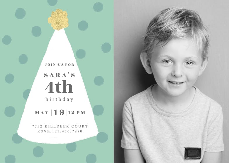 Party Hat - Birthday Invitation Template (Free) | Greetings Island