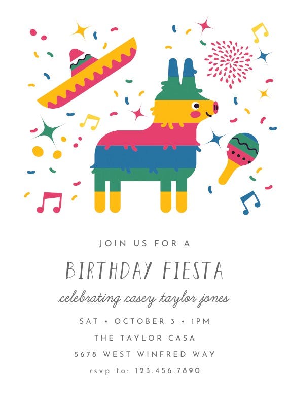 Pinata fiesta -  invitation template