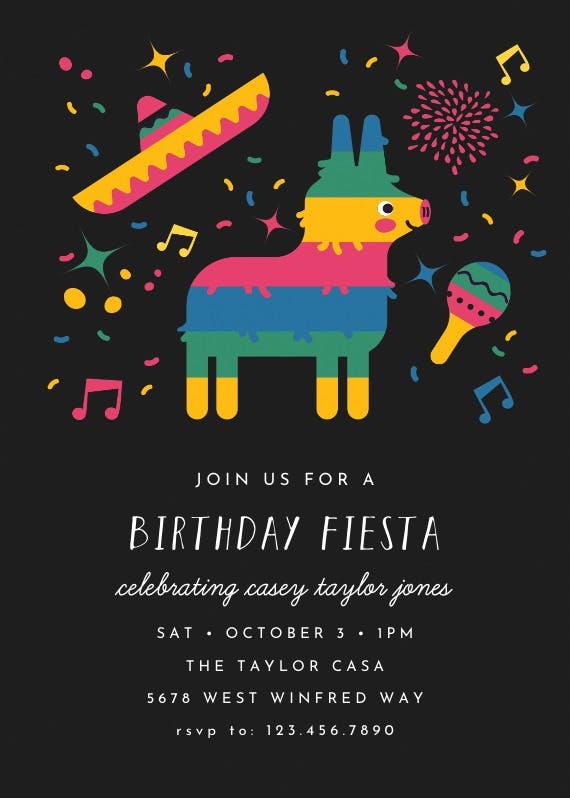 Pinata fiesta - printable party invitation