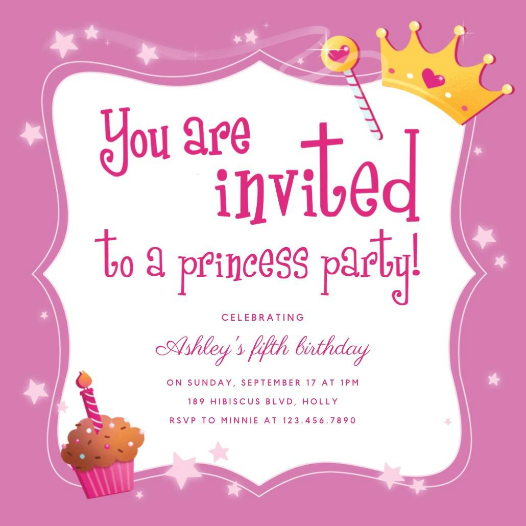 Princess magic - invitación de fiesta