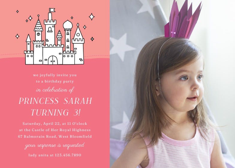 Royal highness -  invitación de fiesta de cumpleaños con foto