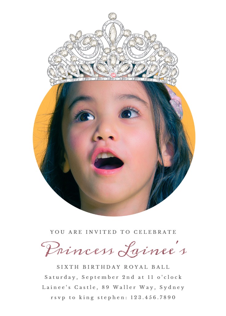 Royal Image Birthday Invitation Template Free Greetings Island