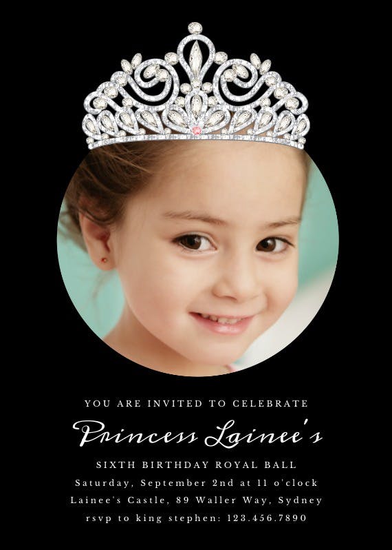 Royal image -  invitación de fiesta de cumpleaños con foto