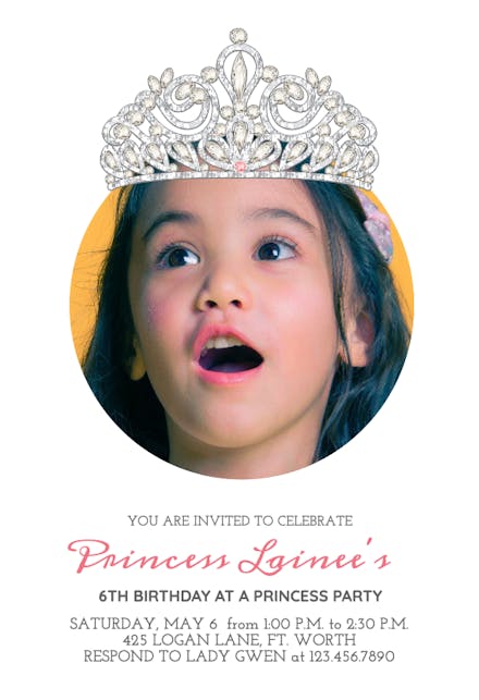 Princess Birthday Invitation Templates Free Greetings Island