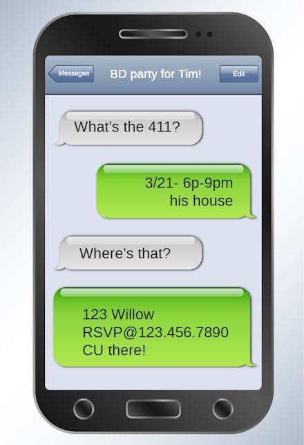 Sms - Invitación de Cumpleaños