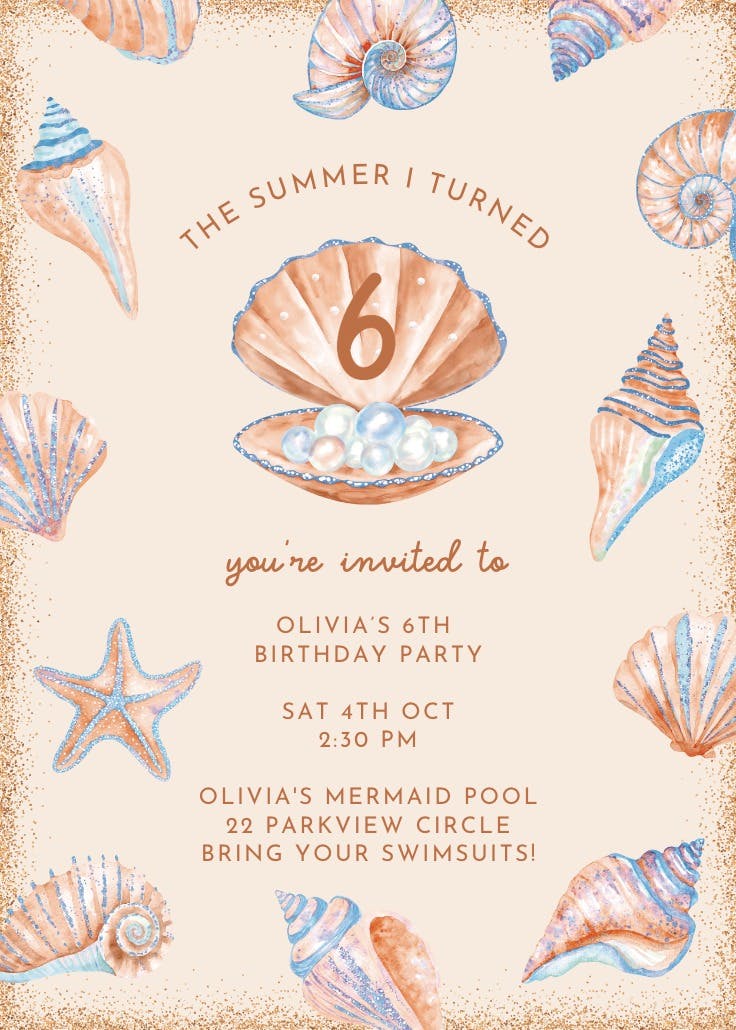 Summer memories -  invitación de cumpleaños