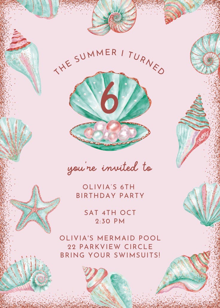 Summer memories -  invitación de cumpleaños